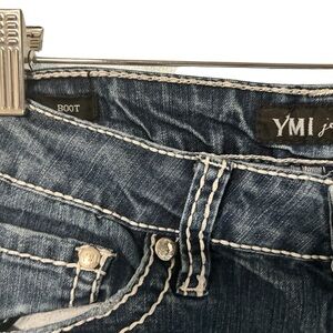 WOMEN'S HEAVY STITCH BOOTCUT JEANS WITH buttons design POCKETS